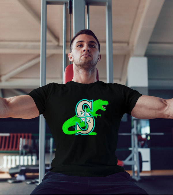 Seattle Mariners Dinosaur Baseball Team Emblem T-Shirt