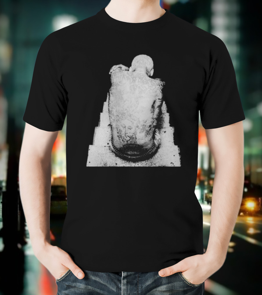 "Ekkstacy Tattooed Figure Sitting On Staircase Design" T-Shirt