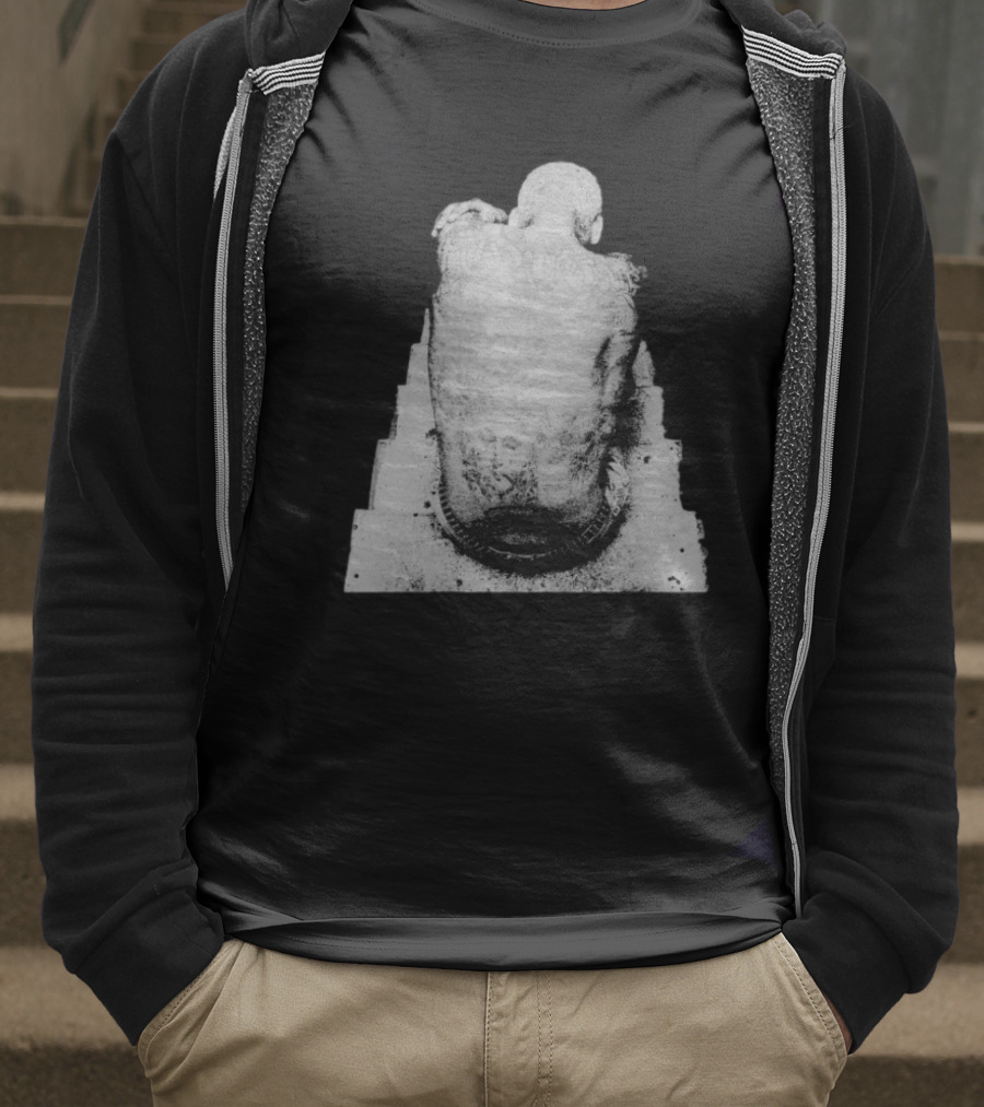 "Ekkstacy Tattooed Figure Sitting On Staircase Design" T-Shirt