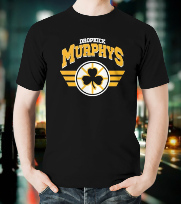 Dropkick Murphys Shamrock Winged Emblem Boston Bruins T-Shirt