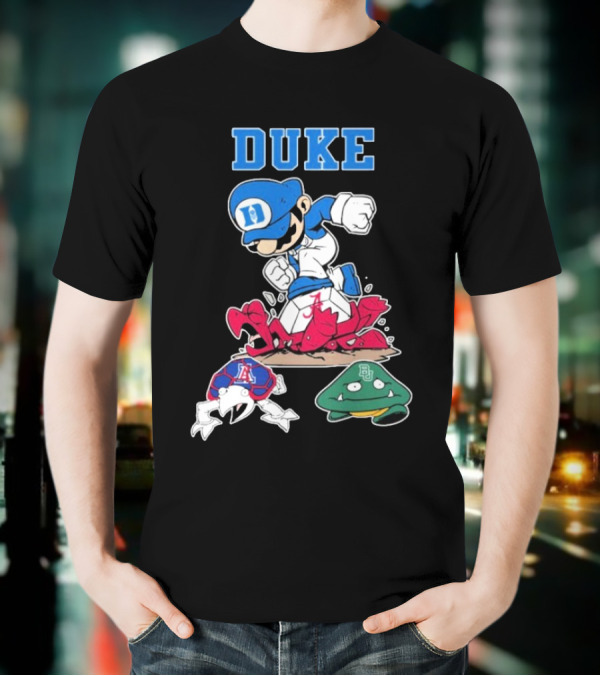 Duke Blue Devils Super Mario Crushing Arizona Wildcats Baylor T-Shirt