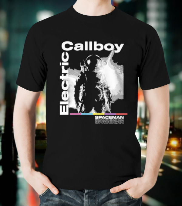 Electric Callboy Spaceman Cover Rainbow Text Starman Silhouette T-Shirt