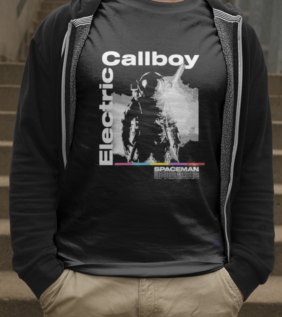 Electric Callboy Spaceman Cover Rainbow Text Starman Silhouette T-Shirt