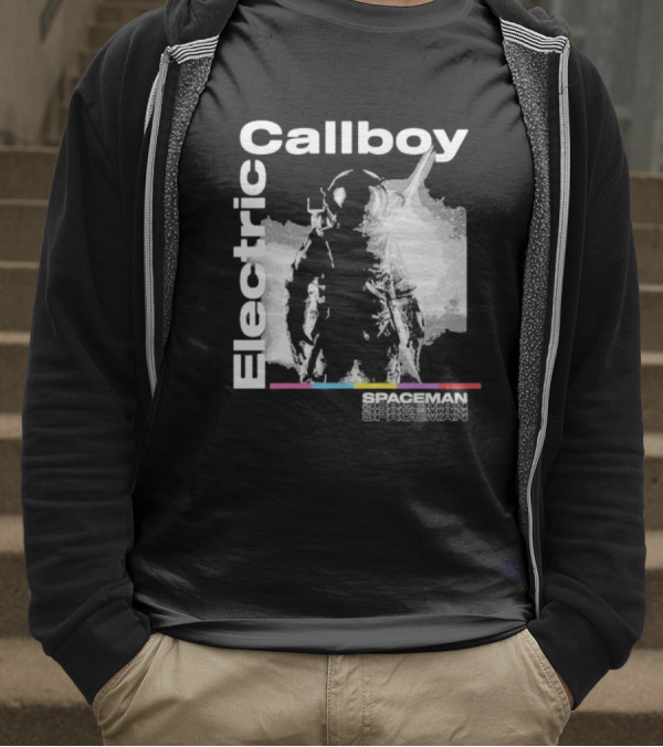 Electric Callboy Spaceman Cover Rainbow Text Starman Silhouette T-Shirt
