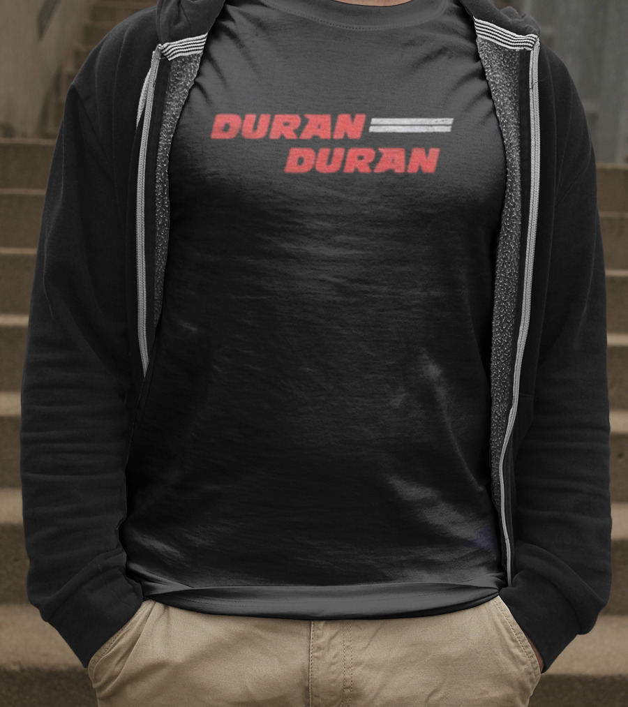 Duran Duran Classic Red Text On Textured Background T-Shirt