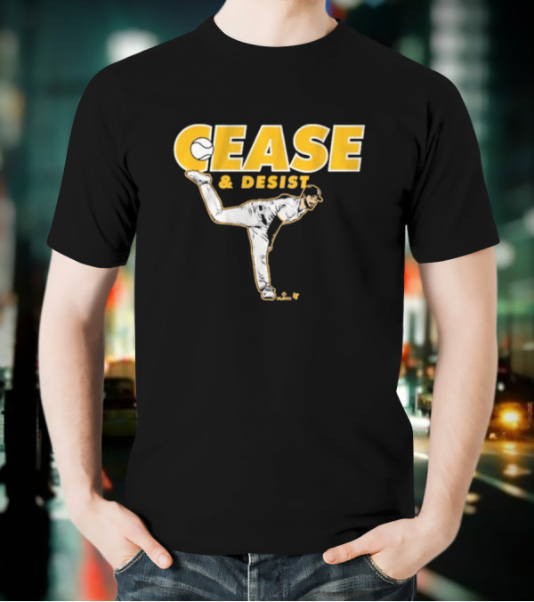 Cease And Desist Baseball Player Pitching Action T-Shirt