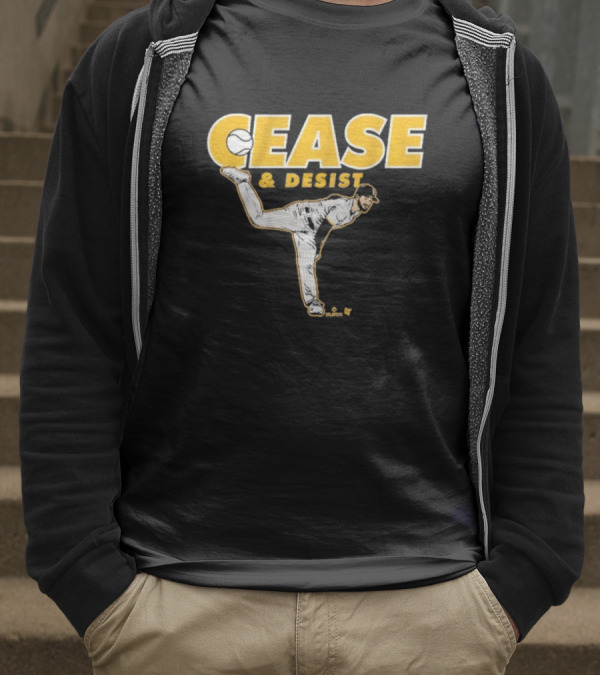Cease And Desist Baseball Player Pitching Action T-Shirt