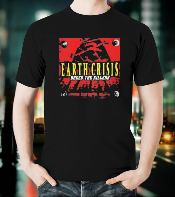 Earth Crisis Breed The Killers Yellow Text Red Background T-Shirt