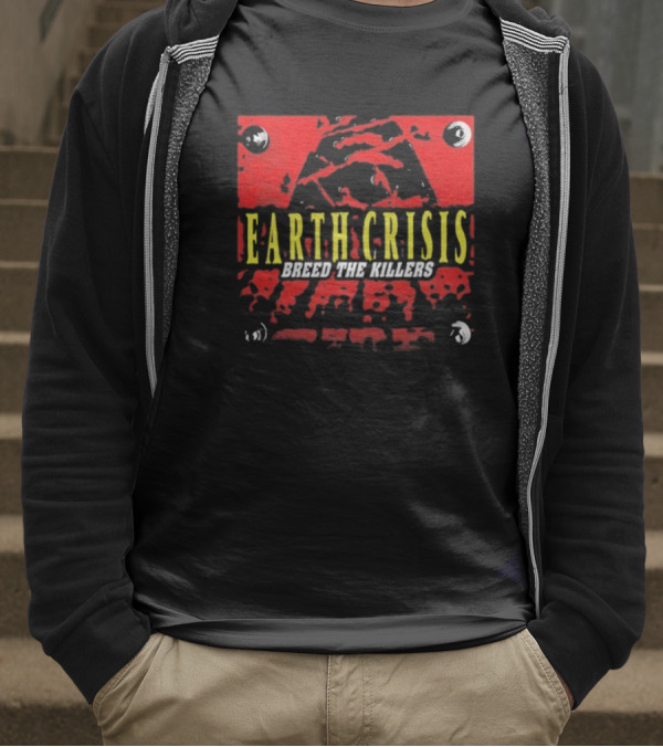 Earth Crisis Breed The Killers Yellow Text Red Background T-Shirt