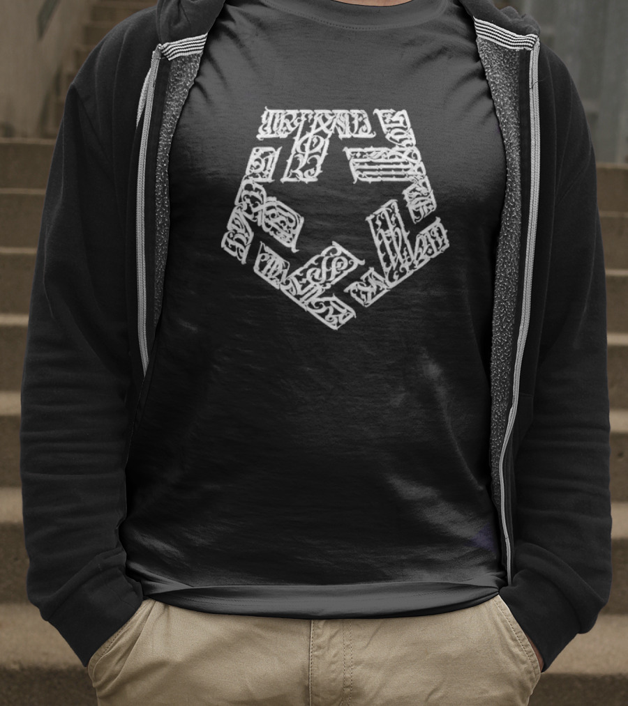 Enemigo Star Tribal Gear Symbol Geometric Block Pattern T-Shirt