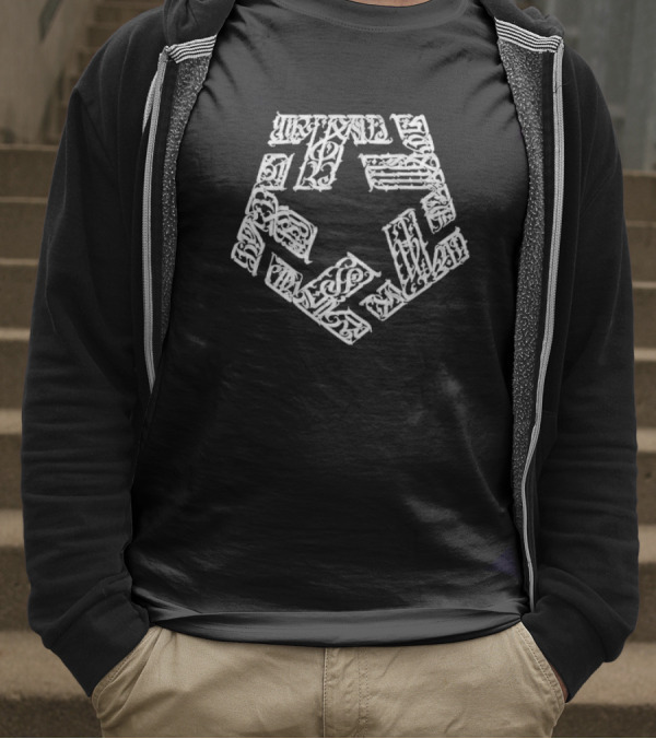 Enemigo Star Tribal Gear Symbol Geometric Block Pattern T-Shirt