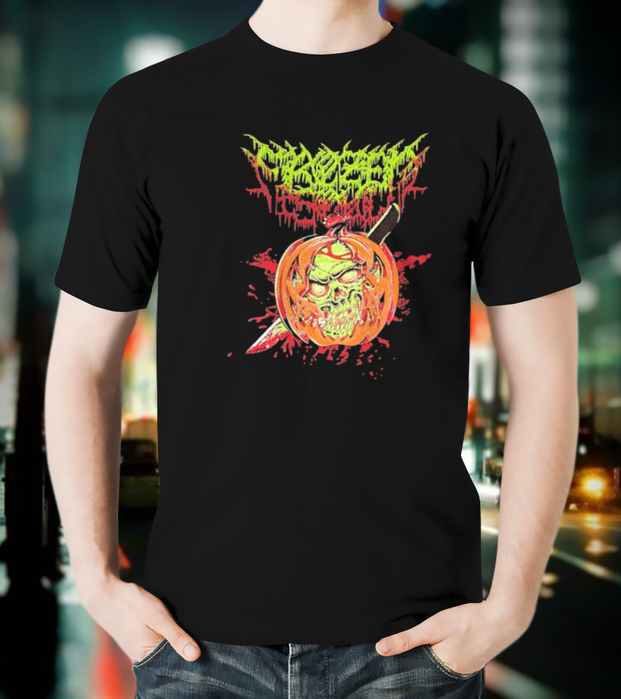 Frozen Soul Pumpkin Skull Knife Horror Graphic T-Shirt