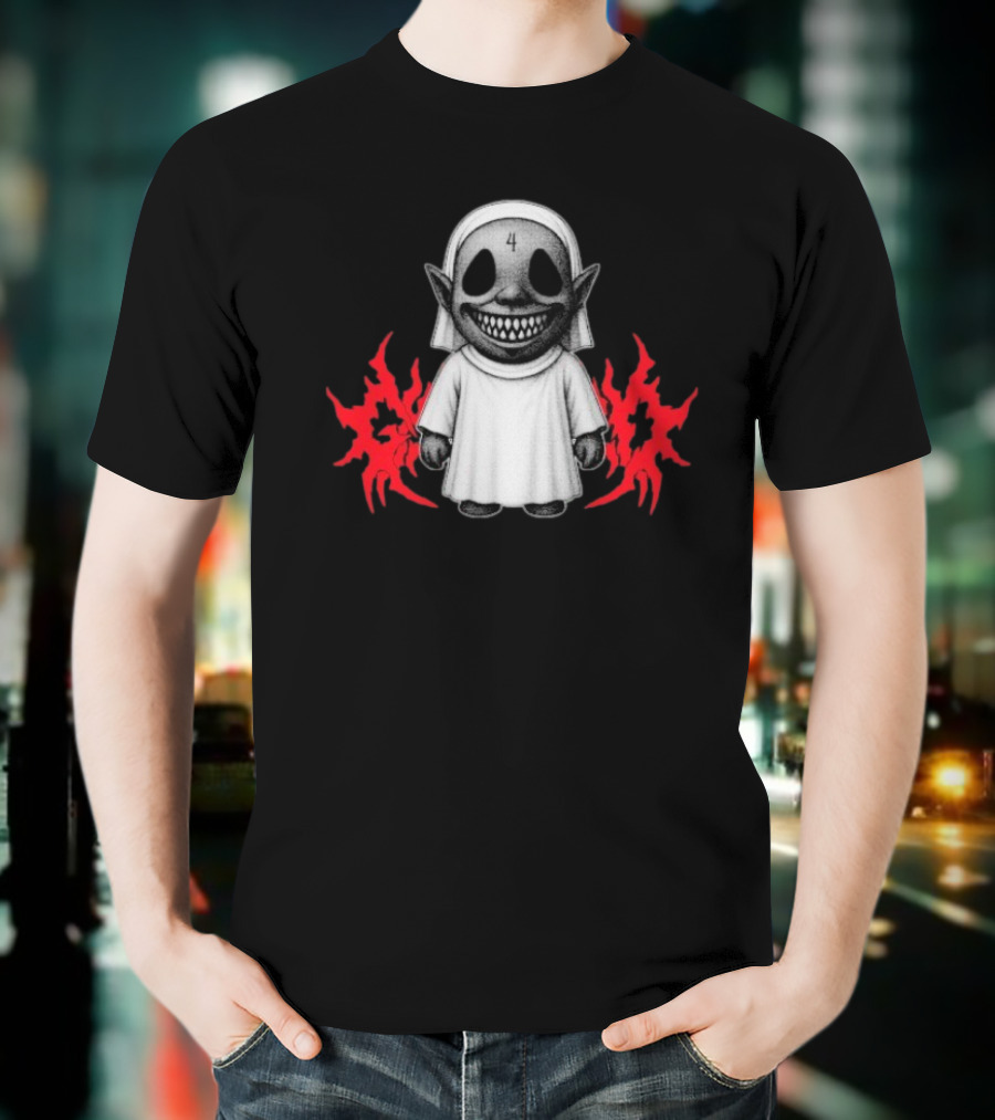 Ghost Supply Left Behind Smiling Figure With 4 Markings Retro Style T-Shirt