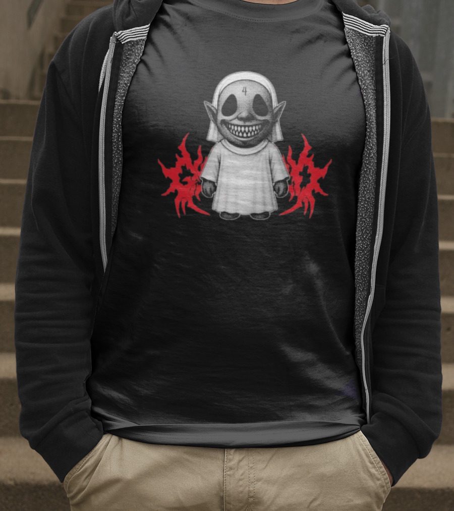 Ghost Supply Left Behind Smiling Figure With 4 Markings Retro Style T-Shirt