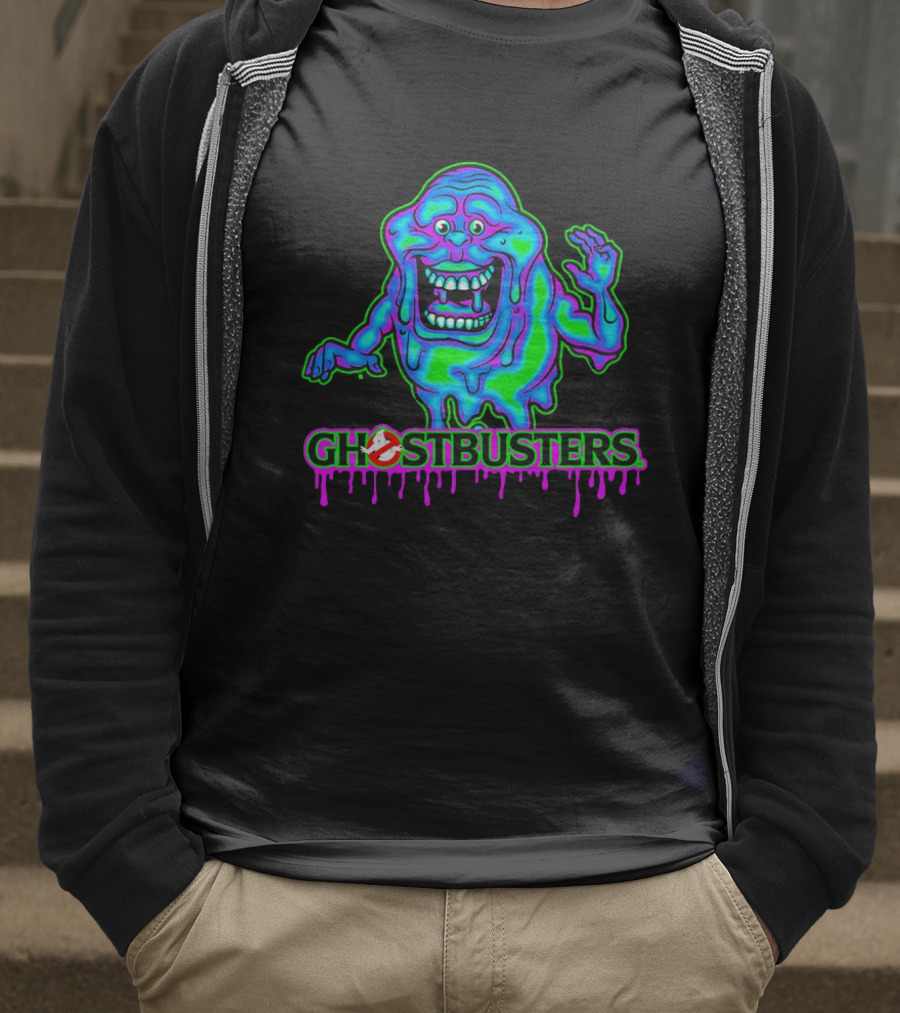 Ghostbusters Slimer Neon Little Spud Cartoon Ooze Glow T-Shirt
