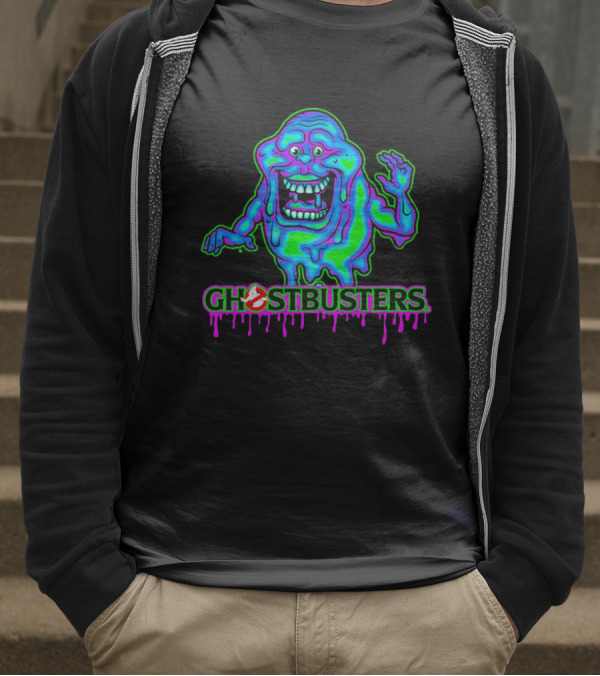 Ghostbusters Slimer Neon Little Spud Cartoon Ooze Glow T-Shirt