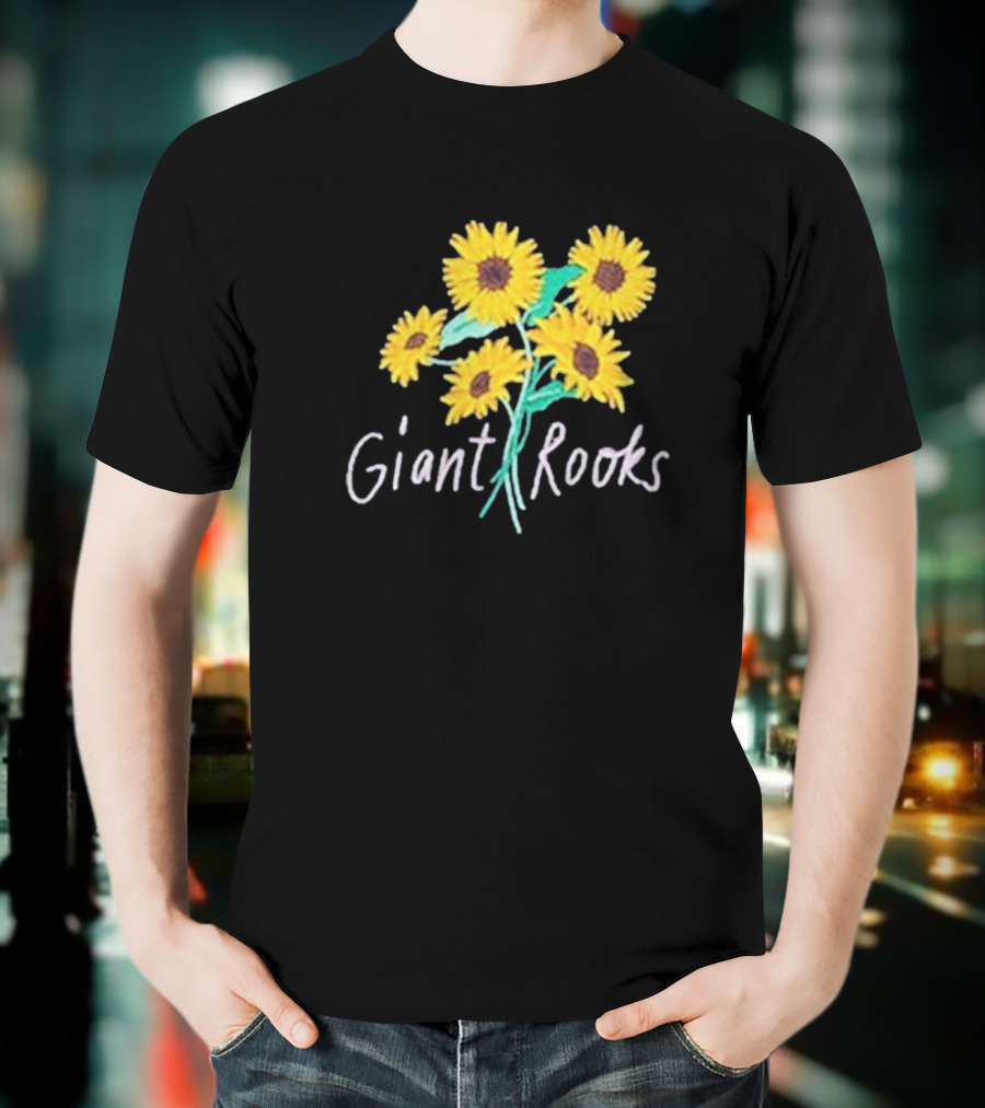Giant Rooks Sunflower Bouquet Pink Skies T-Shirt
