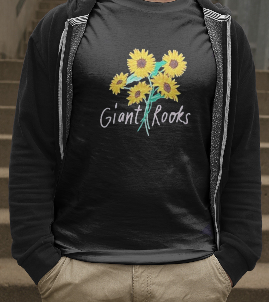 Giant Rooks Sunflower Bouquet Pink Skies T-Shirt