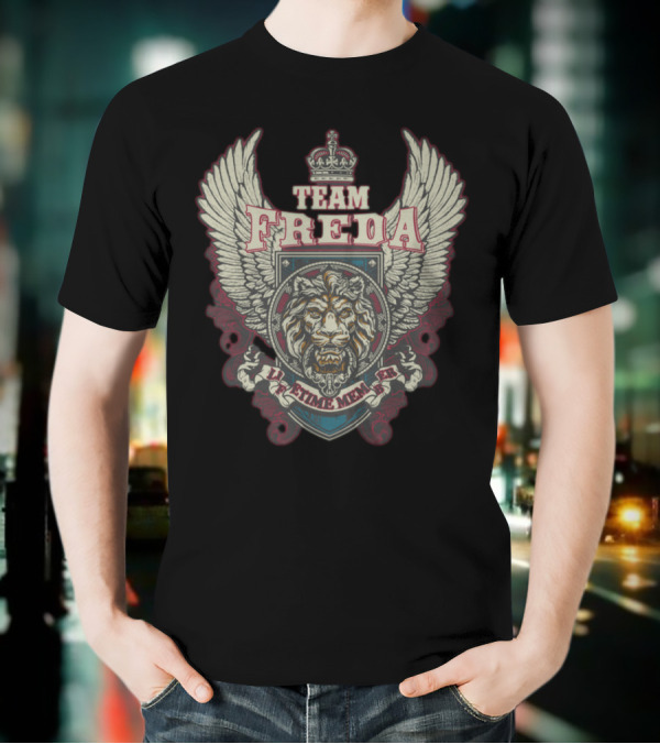 TEAM FREDA Lifetime Member Lion Crest Winged Emblem T-Shirt