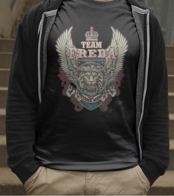 TEAM FREDA Lifetime Member Lion Crest Winged Emblem T-Shirt