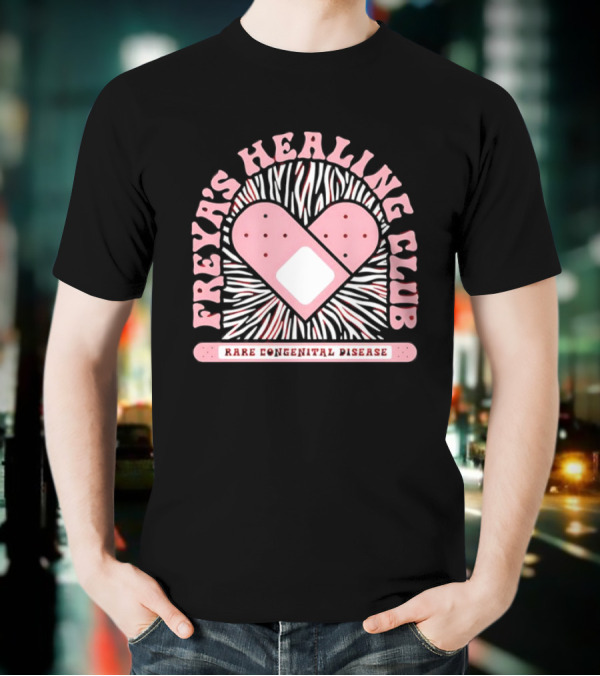 Freya's Healing Club Rare Congenital Disease Bandaid Heart T-Shirt