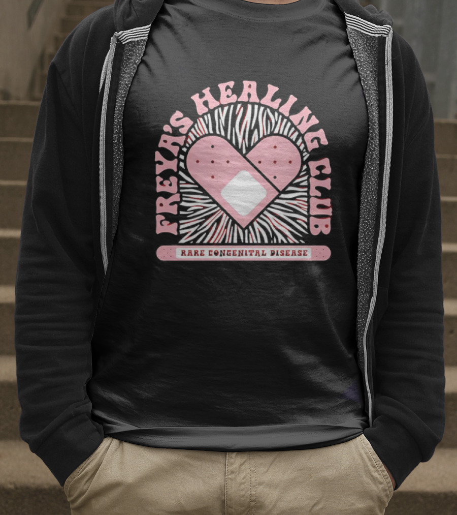 Freya's Healing Club Rare Congenital Disease Bandaid Heart T-Shirt