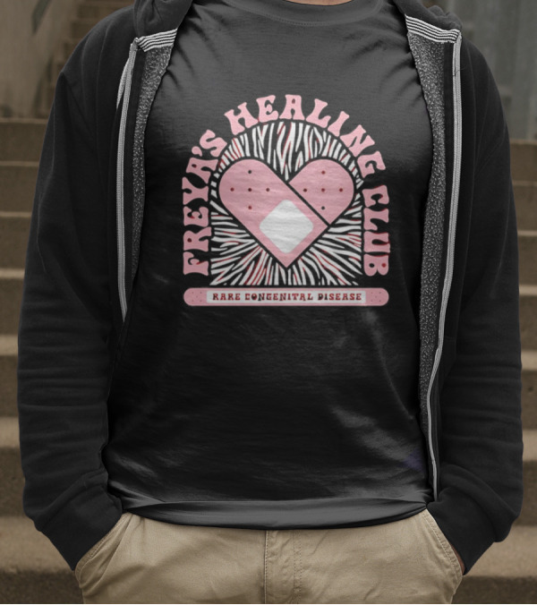 Freya's Healing Club Rare Congenital Disease Bandaid Heart T-Shirt