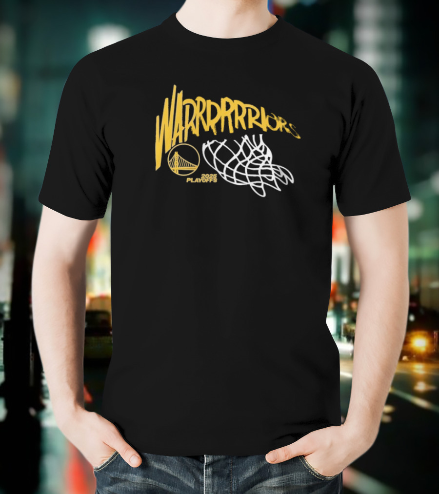 Golden State Warriors 2025 Playoffs Basketball Swish T-Shirt