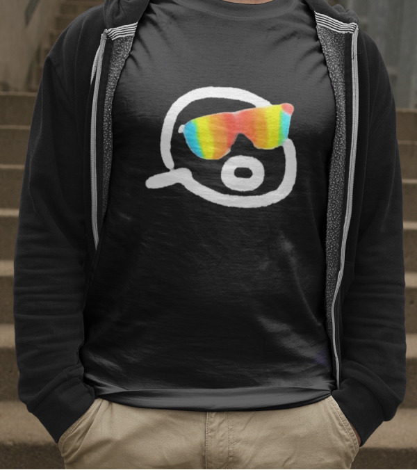 Gorklon Rainbow Sunglasses Sketch Retro Style T-Shirt