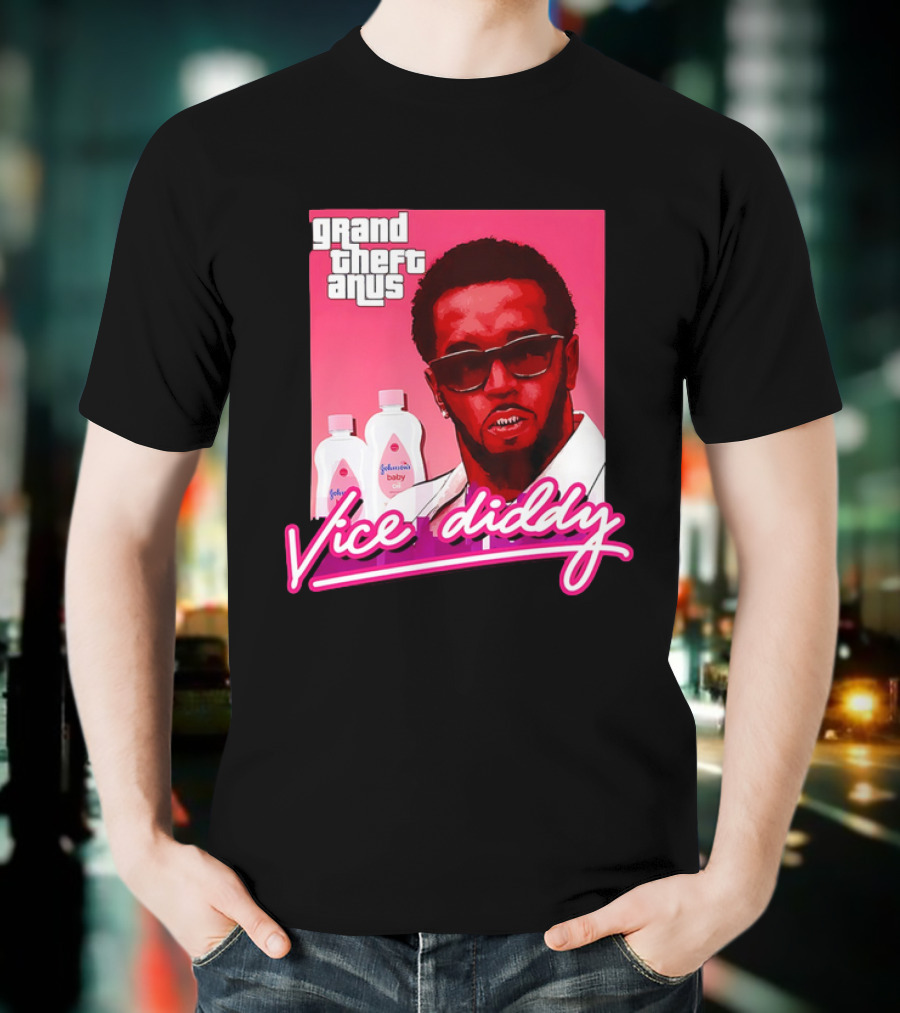 Grand Theft Anus Vice Diddy Johnson's Baby Oil Parody T-Shirt