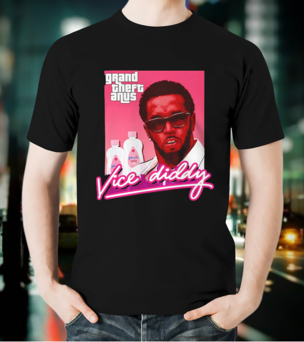 Grand Theft Anus Vice Diddy Johnson's Baby Oil Parody T-Shirt