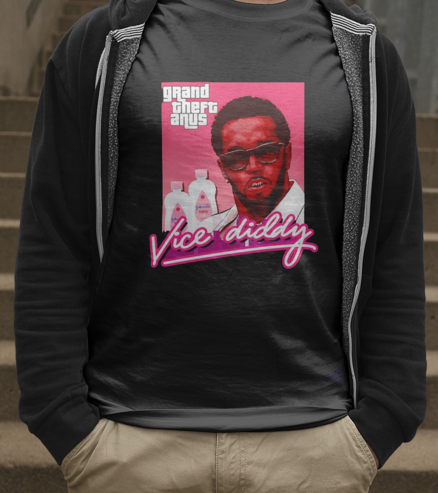 Grand Theft Anus Vice Diddy Johnson's Baby Oil Parody T-Shirt