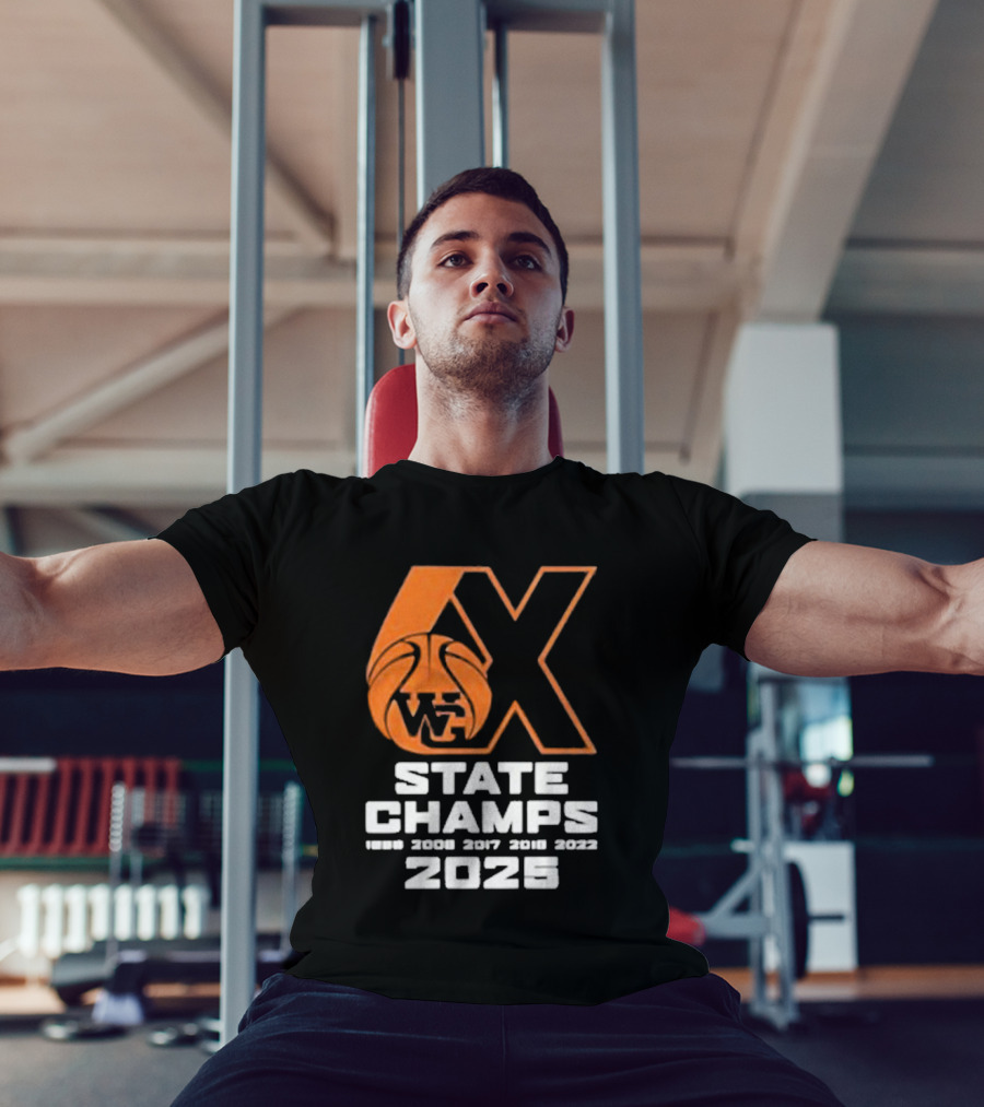 6X WG State Champs 2025 With Basketball Graphic T-Shirt