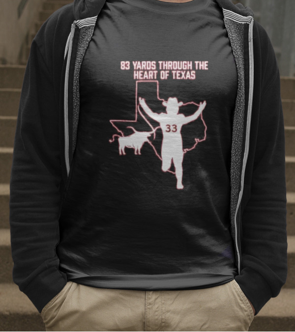 83 Yards Through The Heart Of Texas Longhorns 33 Cowboy Touchdown T-Shirt
