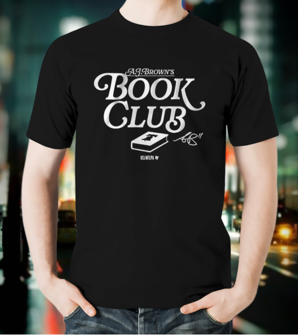 A.J. Brown’s Book Club Signature With Stylized Book And Number 11 T-Shirt
