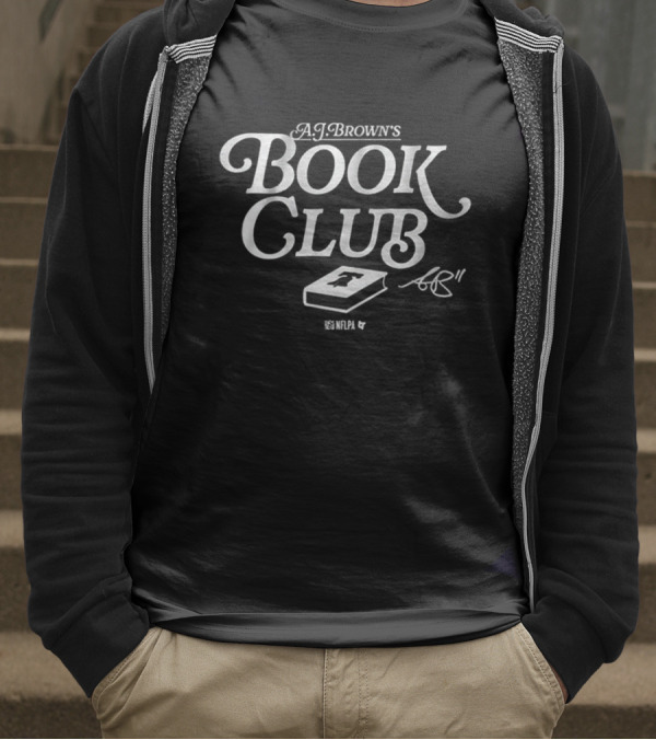 A.J. Brown’s Book Club Signature With Stylized Book And Number 11 T-Shirt