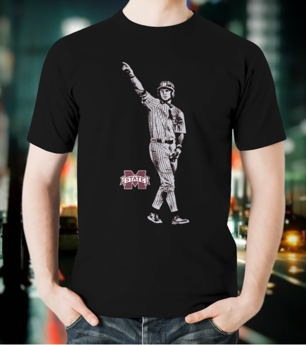 Ace Reese Mississippi State Bulldogs Baseball Illustrated Maroon NCAA 2025 T-Shirt