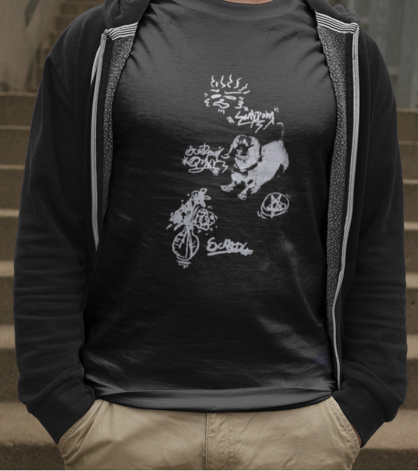 Aelfric Eden Graffiti Dog Flower Crown Art Doodle T-Shirt