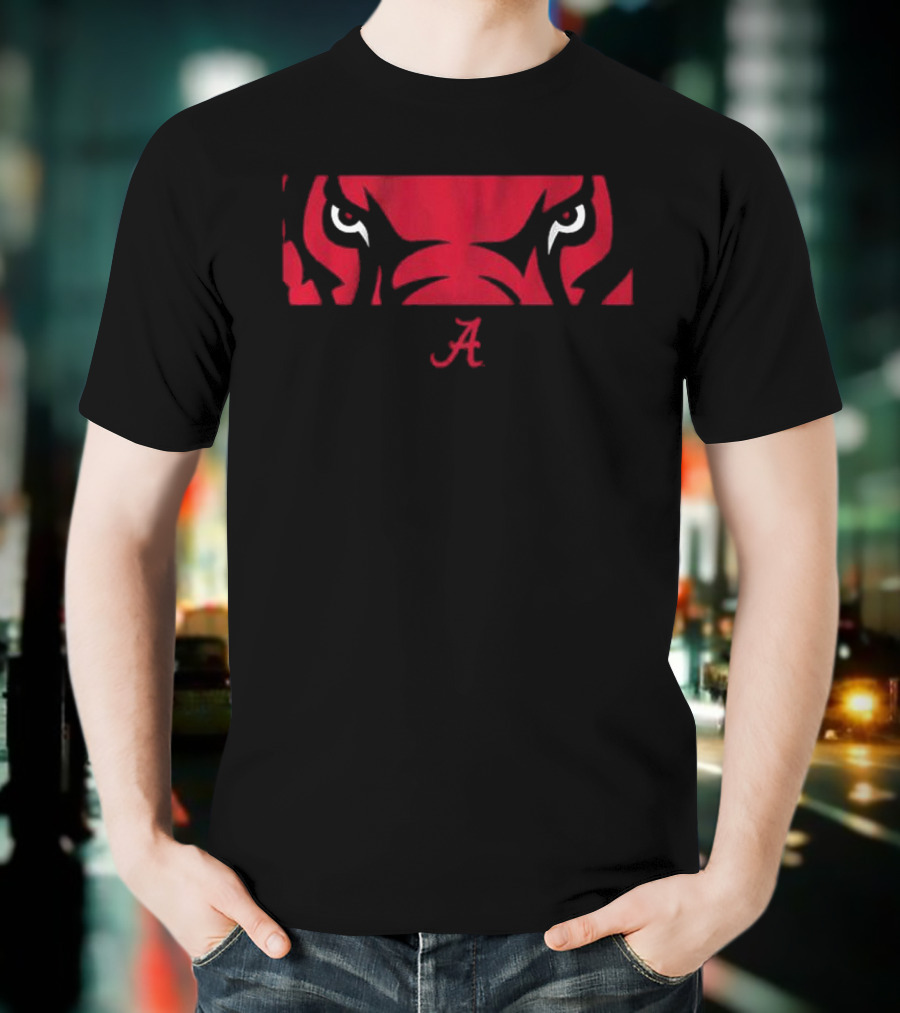 Alabama Crimson Tide Big Al Mascot Eyes With Iconic Red A T-Shirt