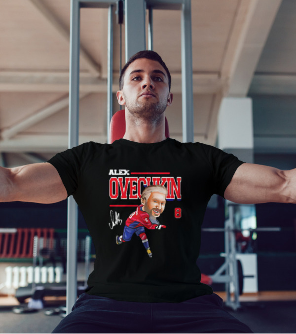 Alex Ovechkin Washington Capitals NHL Vintage Cartoon Signature 8 T-Shirt