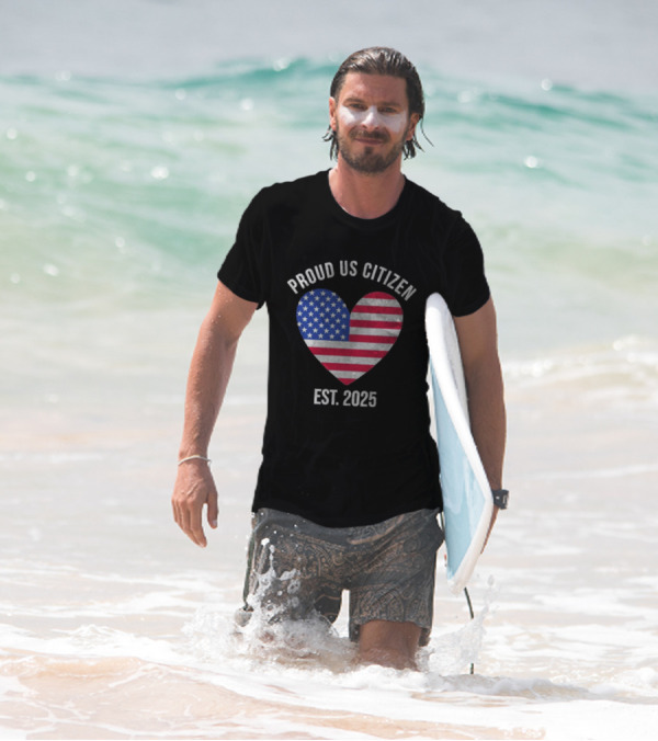 Proud US Citizen Heart USA Est. 2025 T-Shirt