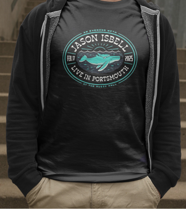 Jason Isbell Live In Portsmouth An Evening At The Music Hall Feb 17 2025 Whale Design T-Shirt