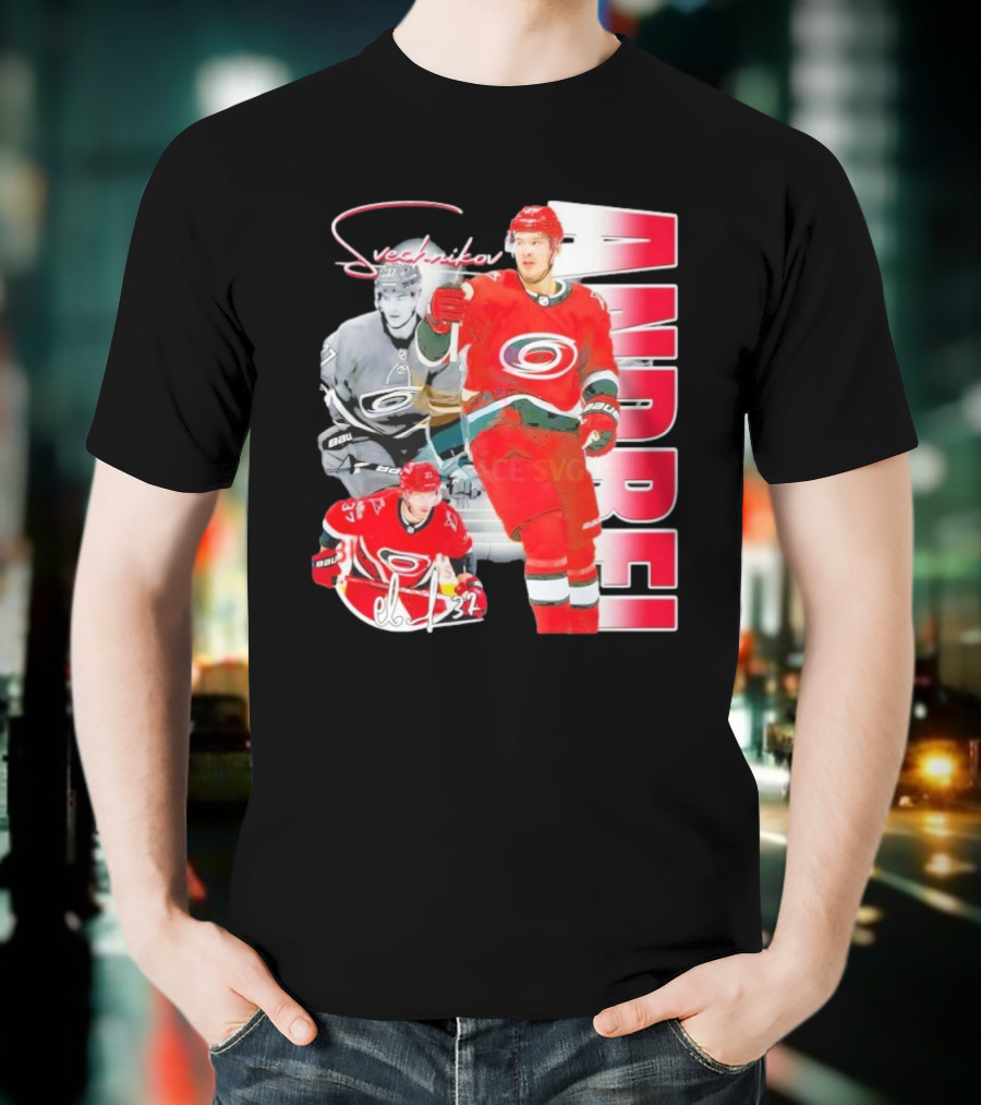 Andrei Svechnikov Carolina Hurricanes NHL Player 37 Signature T-Shirt