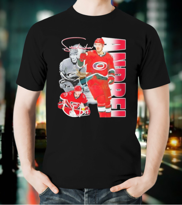 Andrei Svechnikov Carolina Hurricanes NHL Player 37 Signature T-Shirt