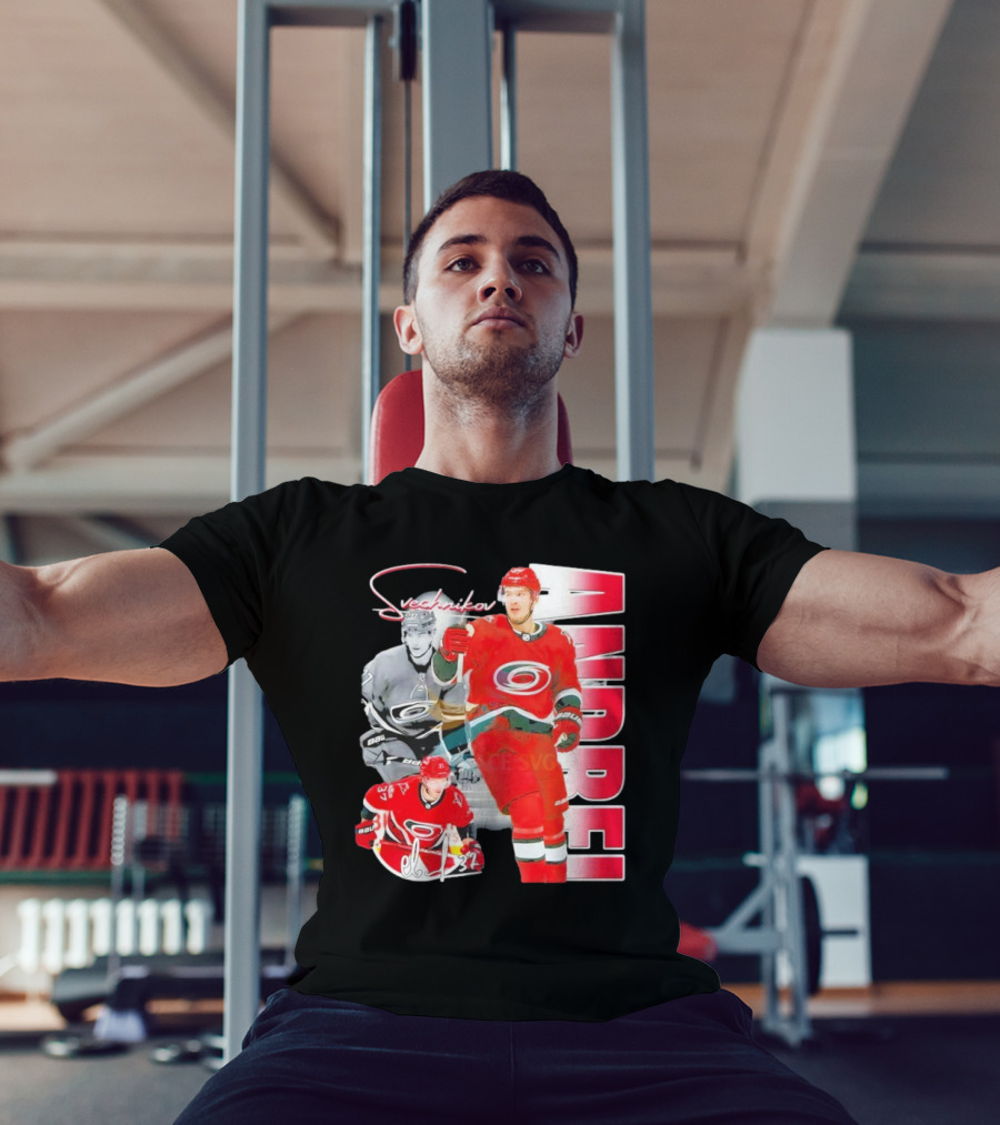 Andrei Svechnikov Carolina Hurricanes NHL Player 37 Signature T-Shirt