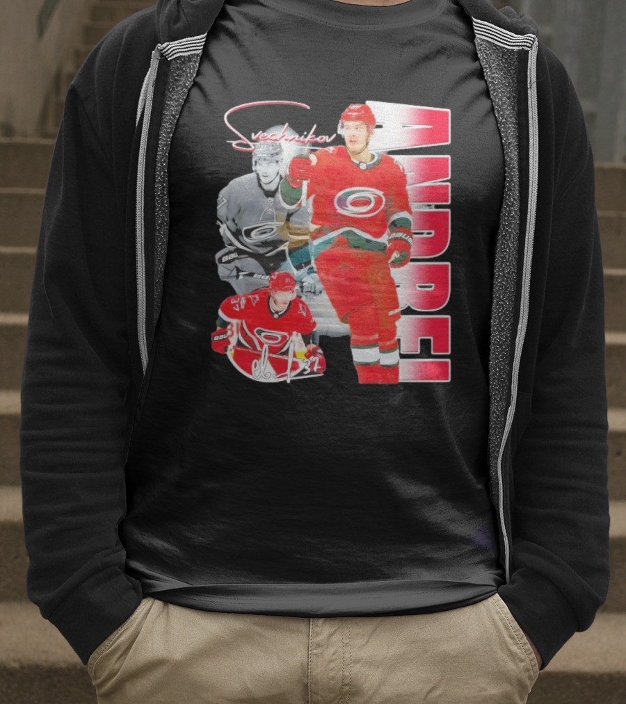 Andrei Svechnikov Carolina Hurricanes NHL Player 37 Signature T-Shirt