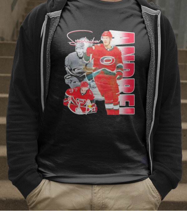Andrei Svechnikov Carolina Hurricanes NHL Player 37 Signature T-Shirt