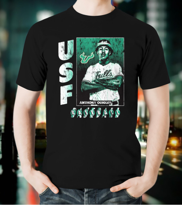 USF Bulls Anthony Quigley Baseball Vintage NCAA Division I T-Shirt