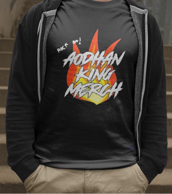 Aodhan King Rock On Flames Merch T-Shirt