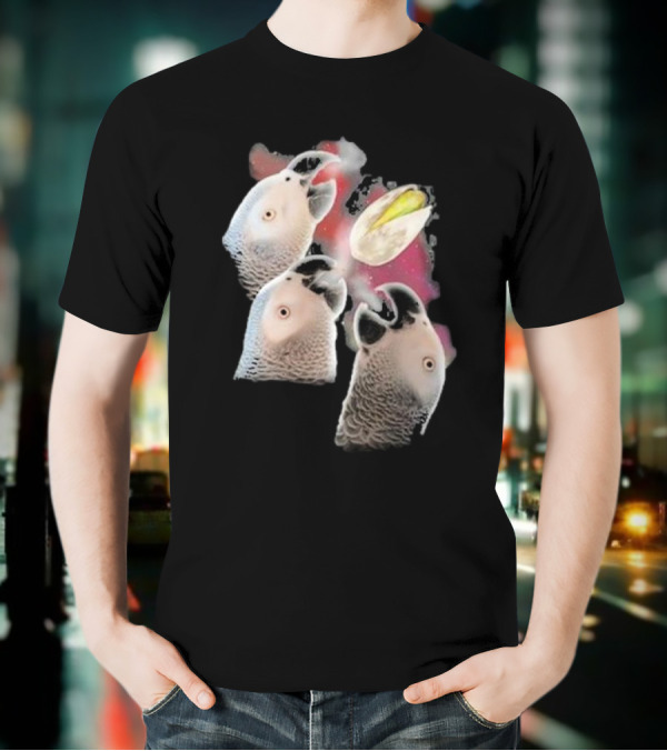 Apollo And Frens Three Cockatoos With Moon And Space Theme T-Shirt
